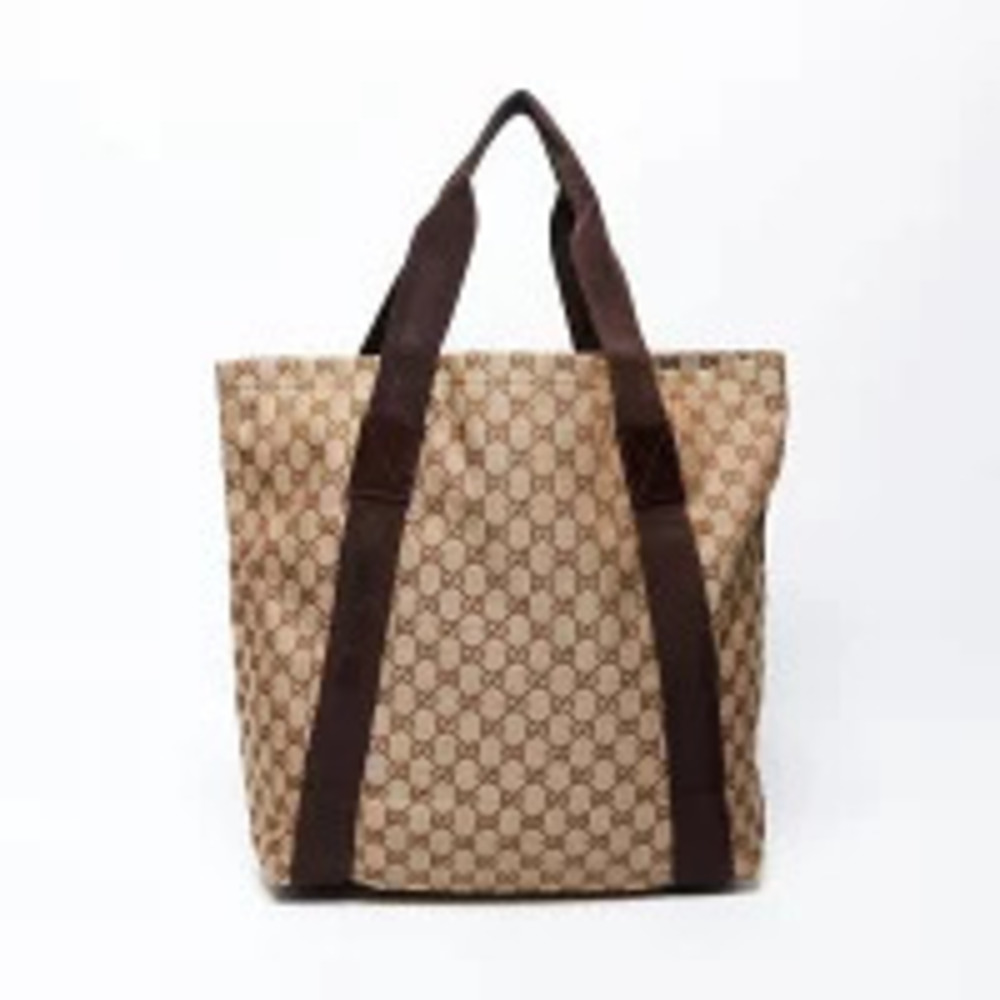 Gucci Bag GG Tote Brown Canvas Beige